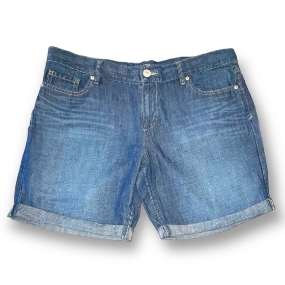 Ann Taylor LOFT Size 31/12 Cotton/Linen Cuffed 5 Pocket Shorts - Picture 1 of 4